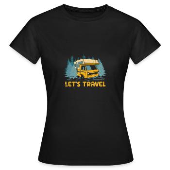 Permet de voyager vacances voyageur voyage voyage amoureux - T-shirt Femme - noir - Devant - AI Model Female 172 dark (172cm)