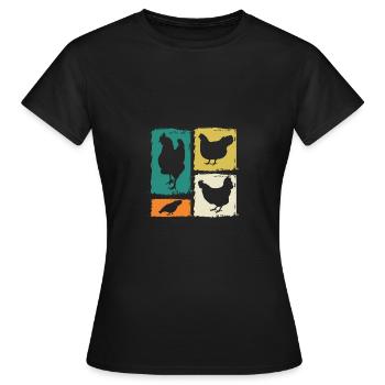 Poules Poule - T-shirt Femme - noir - Devant - AI Model Female 172 dark (172cm)