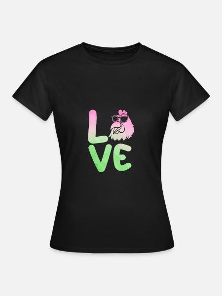 Hühner Henne - Frauen T-Shirt - Schwarz