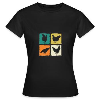 Poules Poule - T-shirt Femme - noir - Devant - AI Model Female 172 dark (172cm)