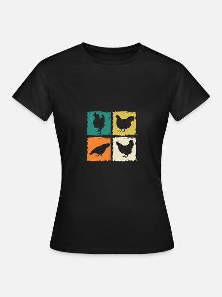 Hühner Henne - Frauen T-Shirt - Schwarz