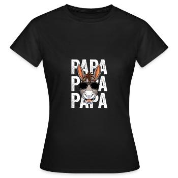 Papa Père Âne - T-shirt Femme - noir - Devant - AI Model Female 172 dark (172cm)