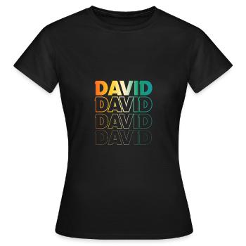 David - Frauen T-Shirt - Schwarz - Vorne - AI Model Female 172 dark (172cm)