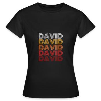 David - Frauen T-Shirt - Schwarz - Vorne - AI Model Female 172 dark (172cm)
