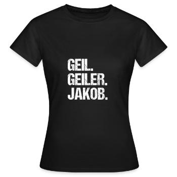 Jacob - T-shirt Femme - noir - Devant - AI Model Female 172 dark (172cm)