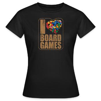 Chemise de jeu de société - J’adore les jeux de société - T-shirt Femme - noir - Devant - AI Model Female 172 dark (172cm)