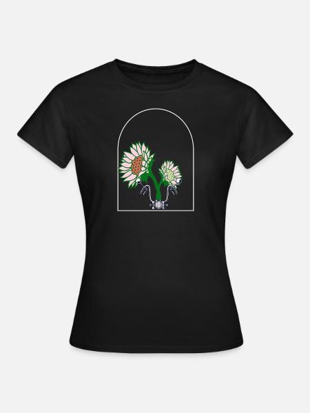 ÜBER DEM FENSTER BLUME - Frauen T-Shirt - Schwarz