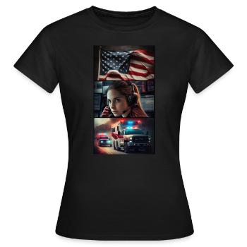 Notfall, patriotisch - Frauen T-Shirt - Schwarz - Vorne - AI Model Female 172 dark (172cm)