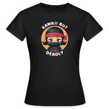 Kawaii mais mortel - T-shirt Femme - noir - Devant - AI Model Female 172 dark (172cm)