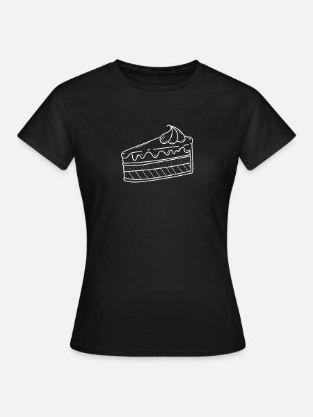 Cake piece gift idea coffee break - Women's T-Shirt - black