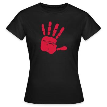 Empreinte de la main - T-shirt Femme - noir - Devant - AI Model Female 172 dark (172cm)