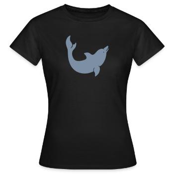 Delphin - Frauen T-Shirt - Schwarz - Vorne - AI Model Female 172 dark (172cm)