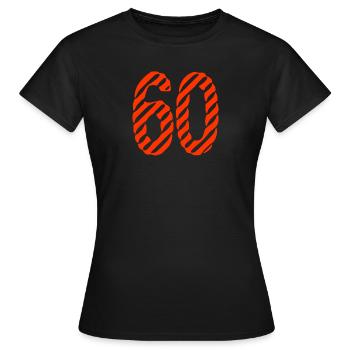 60. 60 ANS. 60e ANNIVERSAIRE. ANNIVERSAIRE 60 ANS. - T-shirt Femme - noir - Devant - AI Model Female 172 dark (172cm)