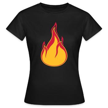 fire flame hot burn burn warm clipart - Women's T-Shirt - black - Front - AI Model Female 172 dark (172cm)