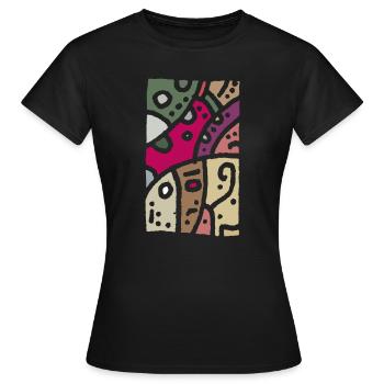 Modèle art - ethno couleur - T-shirt Femme - noir - Devant - AI Model Female 172 dark (172cm)
