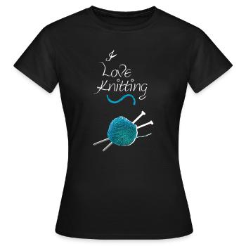 stricken sprüche, Ich liebe stricken - Frauen T-Shirt - Schwarz - Vorne - AI Model Female 172 dark (172cm)
