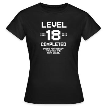 18 Geburtstag Gamer Level 18 Complete - Frauen T-Shirt - Schwarz - Vorne - AI Model Female 172 dark (172cm)