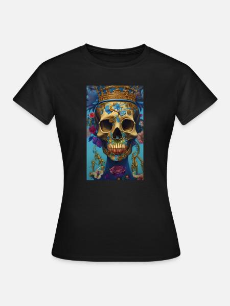 Beautiful fantasy Skull - Frauen T-Shirt - Schwarz