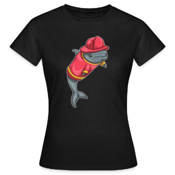 Pompiers de Delfin - T-shirt Femme - noir - Devant - AI Model Female 172 dark (172cm)