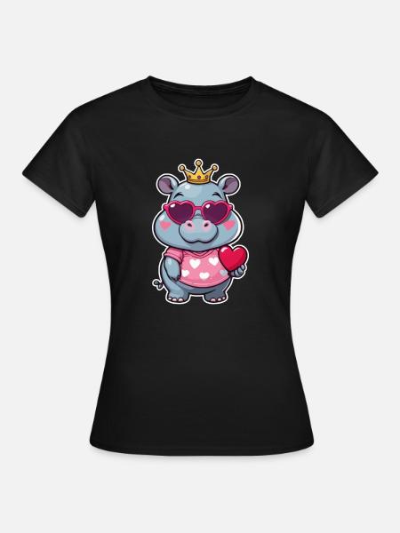Nilpferd - Frauen T-Shirt - Schwarz