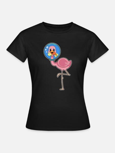 Flamingo Fisch - Frauen T-Shirt - Schwarz