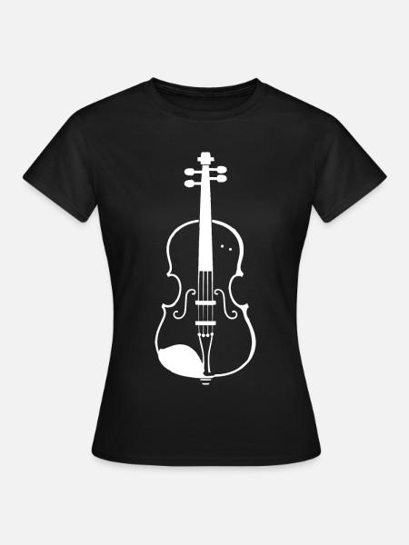 Geige Skizze - Frauen T-Shirt - Schwarz