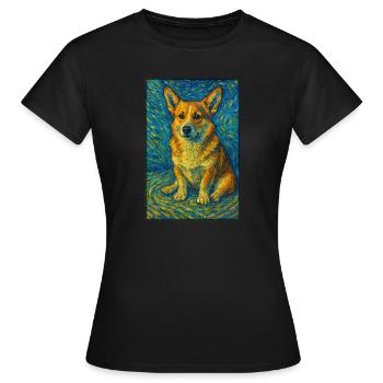 Corgi dans le tourbillon - T-shirt Femme - noir - Devant - AI Model Female 172 dark (172cm)