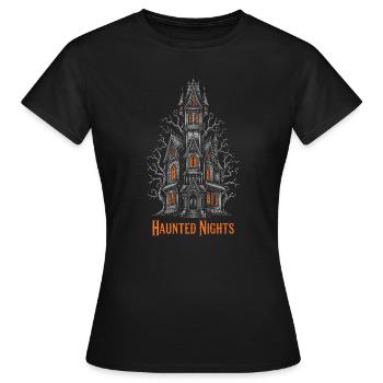 Nuits hantées Maison hantée Halloween Effrayant - T-shirt Femme - noir - Devant - AI Model Female 172 dark (172cm)