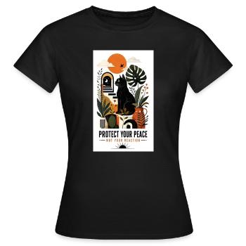 Protection of your peace of mind – reaction free - Women's T-Shirt - black - Front - AI Model Female 172 dark (172cm)