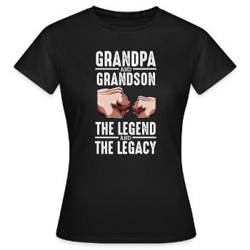 Grand-père et petit-fils : Légende & Héritage - T-shirt Femme - noir - Devant - AI Model Female 172 dark (172cm)