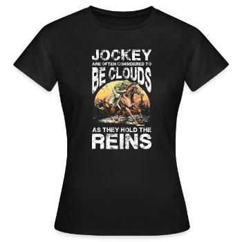  Jockey Are Often Considered To Be Clouds As They - Frauen T-Shirt - Schwarz - Vorne - AI Model Female 172 dark (172cm)