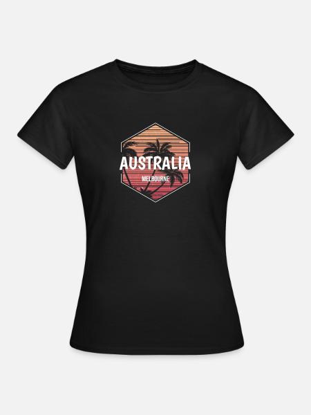 Melbourne Australie Beach Vacances Souvenir - T-shirt Femme - noir