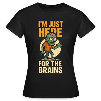 Zombie Cartoon Brains Hunter - Women's T-Shirt - black - Front - AI Model Female 172 dark (172cm)
