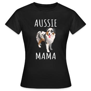 Aussie Australian Shepherd Mama - Women's T-Shirt - black - Front - AI Model Female 172 dark (172cm)