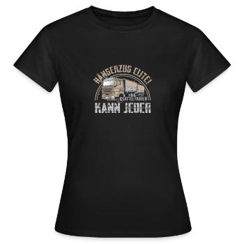 Lastwagen LKW Spedition Geschenk · Hängerzug Elite - Frauen T-Shirt - Schwarz - Vorne - AI Model Female 172 dark (172cm)