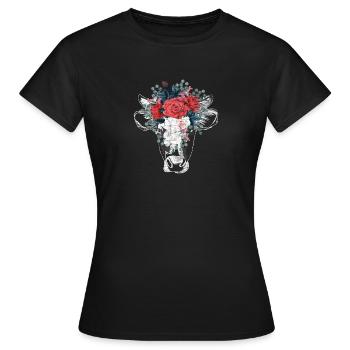 Fleurs de vache - T-shirt Femme - noir - Devant - AI Model Female 172 dark (172cm)