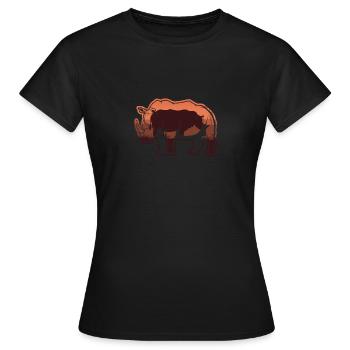 Nashorn Rhino - Frauen T-Shirt - Schwarz - Vorne - AI Model Female 172 dark (172cm)