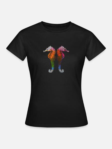 Seepferdchen - Frauen T-Shirt - Schwarz