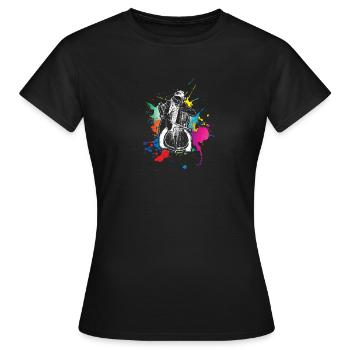 violoncelle - T-shirt Femme - noir - Devant - AI Model Female 172 dark (172cm)