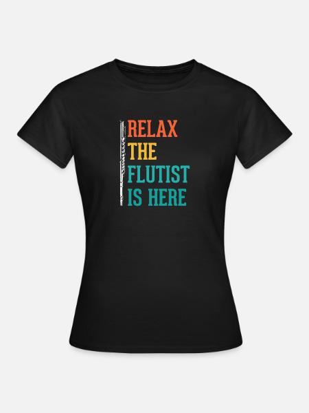 Flöte - Frauen T-Shirt - Schwarz
