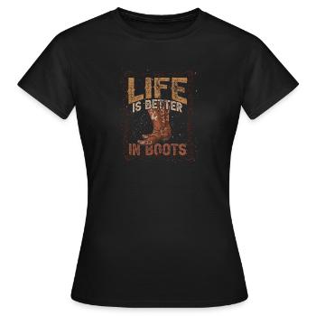 Cowboy cowboy boots - Women's T-Shirt - black - Front - AI Model Female 172 dark (172cm)