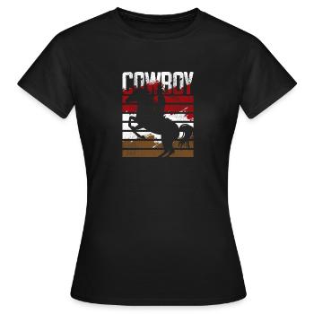 Cowboy Cowboystiefel - Frauen T-Shirt - Schwarz - Vorne - AI Model Female 172 dark (172cm)