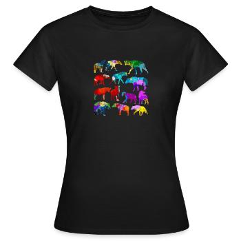 Hyäne Afrika Savanne - Frauen T-Shirt - Schwarz - Vorne - AI Model Female 172 dark (172cm)