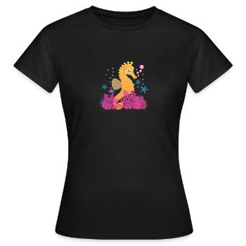 Hippocampe hippocampe - T-shirt Femme - noir - Devant - AI Model Female 172 dark (172cm)