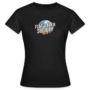 Flat Earth Society - T-shirt Femme - noir - Devant - AI Model Female 172 dark (172cm)