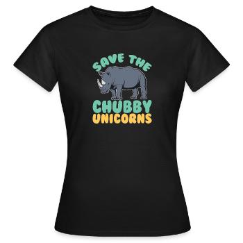 Save The Chubby Unicorns - Women's T-Shirt - black - Front - AI Model Female 172 dark (172cm)