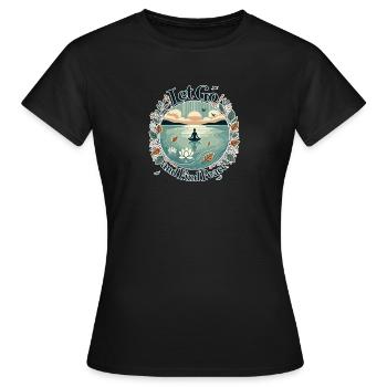 Loslassen und Frieden finden - Frauen T-Shirt - Schwarz - Vorne - AI Model Female 172 dark (172cm)