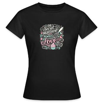 Die geheime Zutat ist immer die Liebe - Frauen T-Shirt - Schwarz - Vorne - AI Model Female 172 dark (172cm)