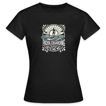 Paddleboarding macht mich nass - Frauen T-Shirt - Schwarz - Vorne - AI Model Female 172 dark (172cm)
