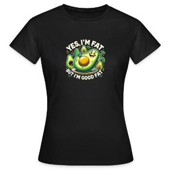 Ja, ich bin fett, aber ich bin gut fett - Frauen T-Shirt - Schwarz - Vorne - AI Model Female 172 dark (172cm)